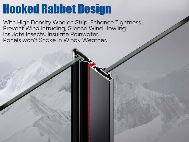 Brief Design Ultra Narrow Edge Single Glass Aluminium Smooth Sliding Door Kitchen Sliding Door