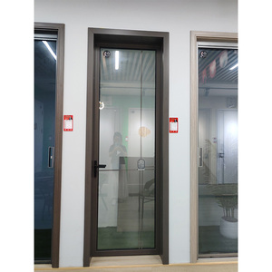 Factory Direct Supplier Modern French Glass Door Black Aluminum Frame Waterproof Front Entry Casement Swing Door