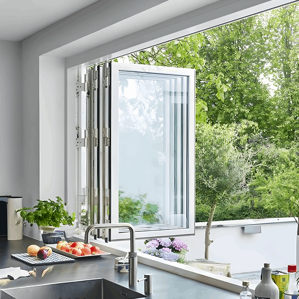 Farmhouse Aluminum Alloy Farmhouse Decoration Foldable Low-E Glass Multi 5 Year Stainless Steel Bi-Fold Doors