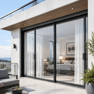 OEM Custom Aluminum Sliding Glass Doors Heavy Duty Windproof Soundproof Thermal Insulation Balcony Doors for Residential