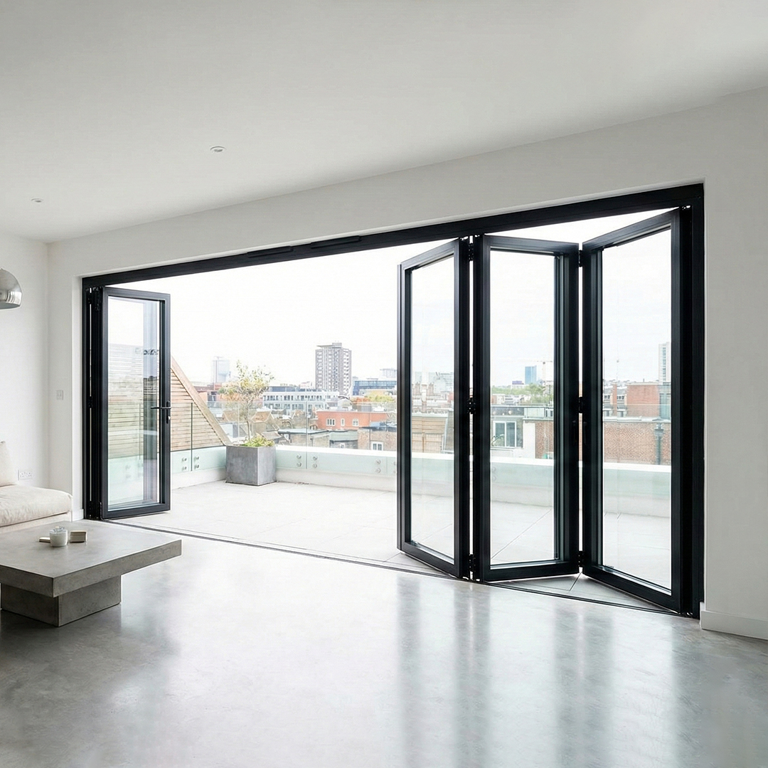 G88 Series Thermal Break Bi-Fold Door 120x99 Inch Energy Saving Aluminum Entry Door Modern Patio Doors for Canadian Housing