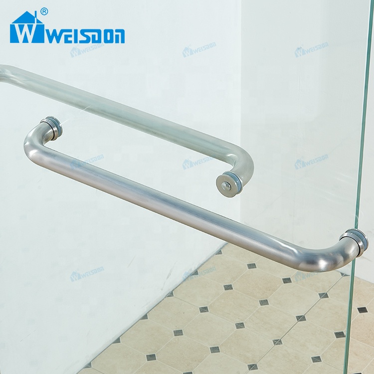 OEM ODM Chrome Brushed Nickel 5+5mm Laminated Tempered Glass Hotel Aluminum Alloy Framed Double Sliding Shower Door
