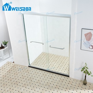Hotel aluminum alloy double sliding shower door