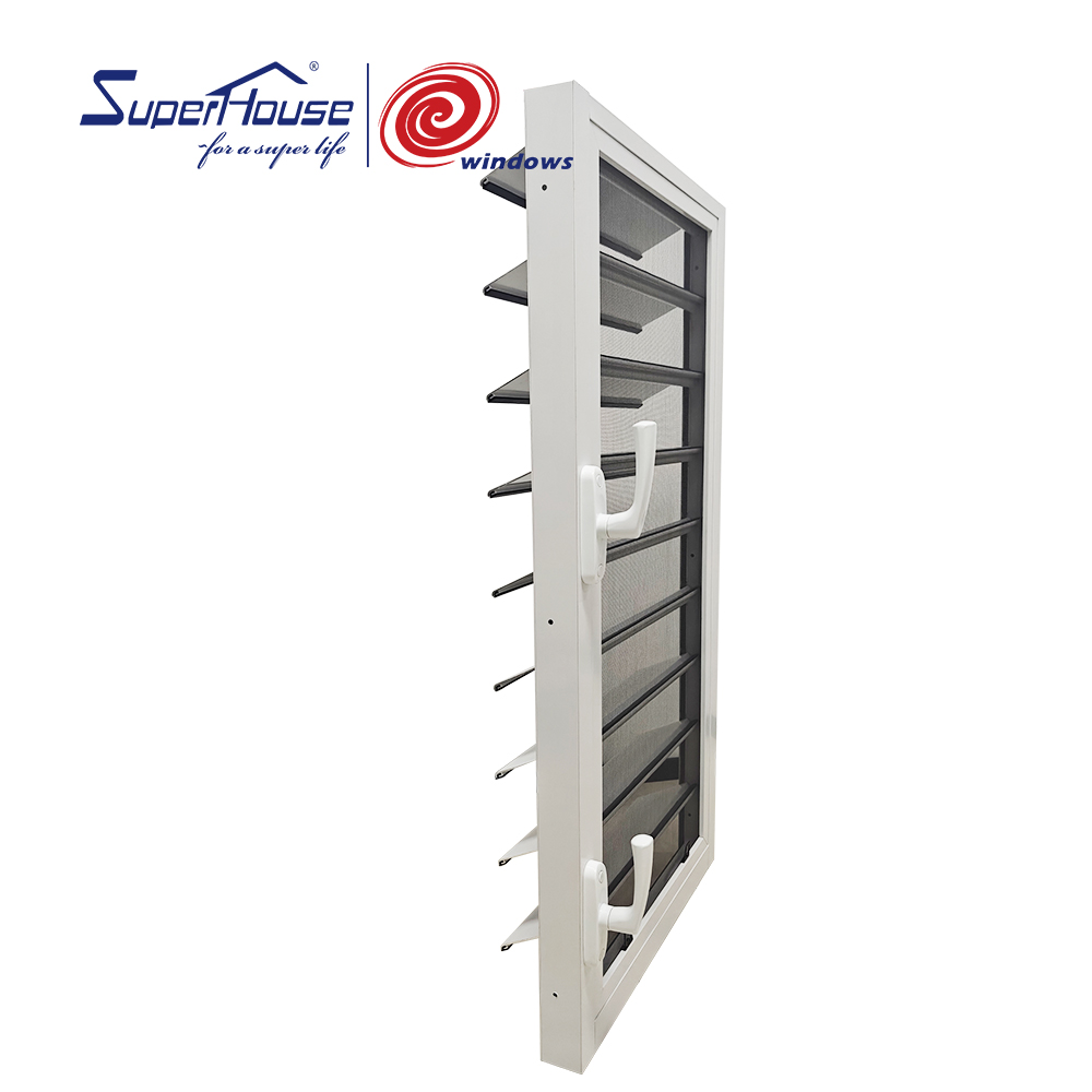 China Factory NOA Standard Miami Dade Impact Hurricane Proof Aluminium Roller Shutter Windows Louver Window With Screen