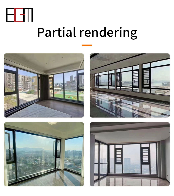 High Quality Modern Aluminum Swing Casement Windows Double/Triple Glazed For Apartment And Villa Kitchen Use