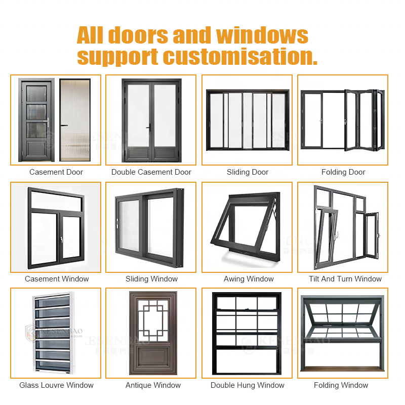 Modern Exterior Sliding Aluminum Windows Thermal Break Double Glazed Soundproof Windows For House Residence