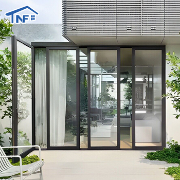 American Style Double Glazed Panoramic Sliding Doors For Hotel Villa Patio Modern Outdoor Aluminum Full View Slim Slide Folding