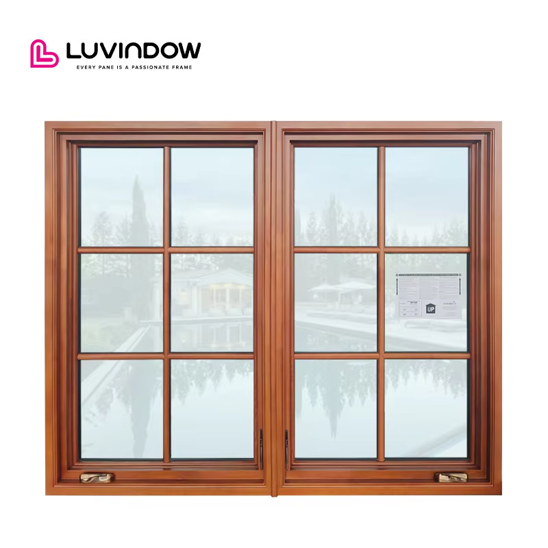 Factory Wholesale Etched Glass Windows Aluminum Clad Wood Beveled Window Frame Leaded Glass Windows