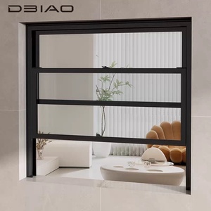 Black Frame Aluminum Vertical Sliding Glass Window Durable Windproof Kitchen Modern Minimalist Aesthetic Double Hung Window