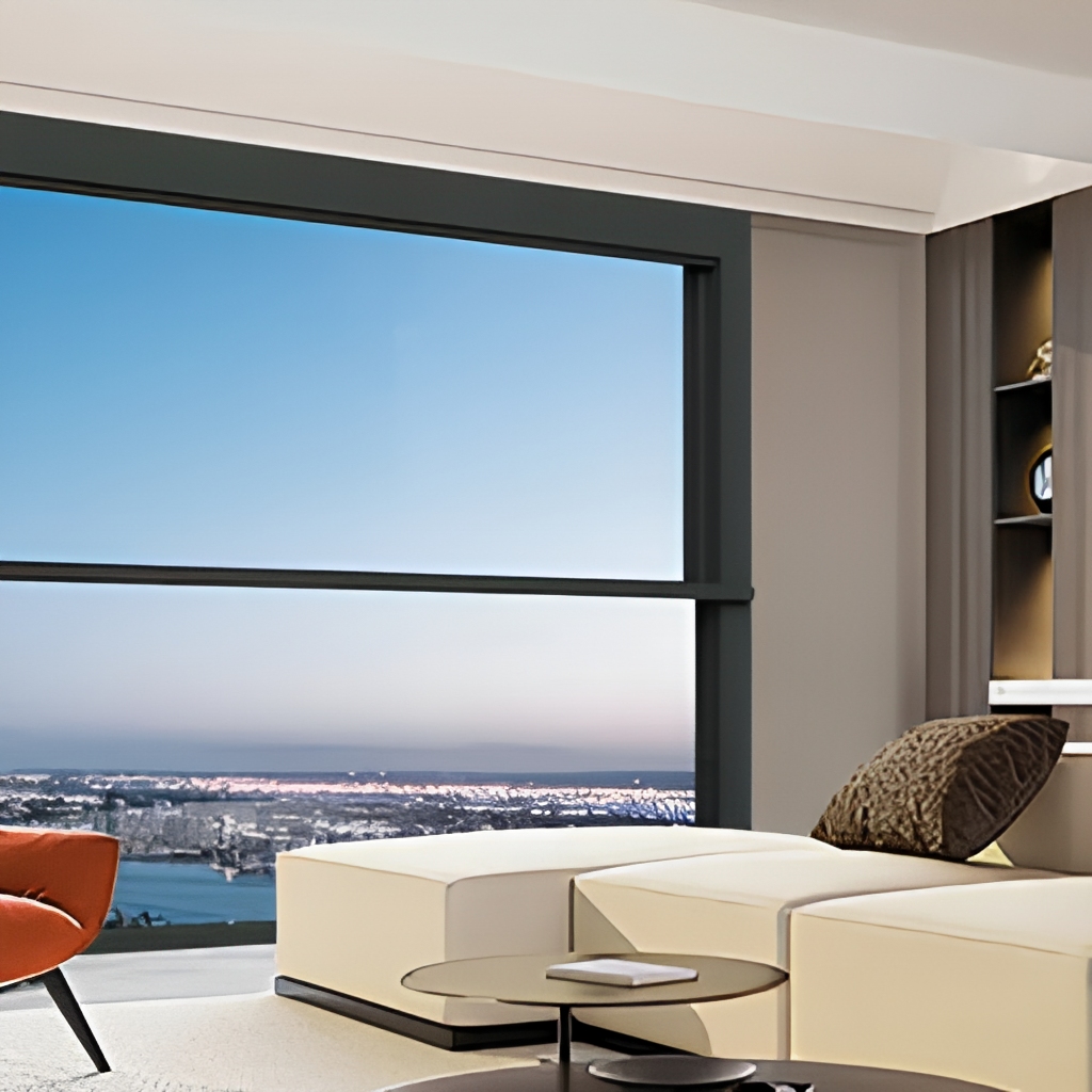 165 Smart Electric Lift Window Double Hung Glass Window Aluminum Alloy Frame APP Control for Indoor Spaces