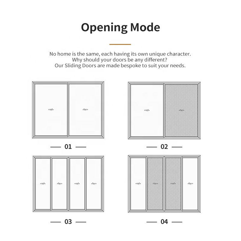 Custom Lift Sliding Door Patio Laminated Glass Hurricane Impact Aluminium Sliding Doors for Houses