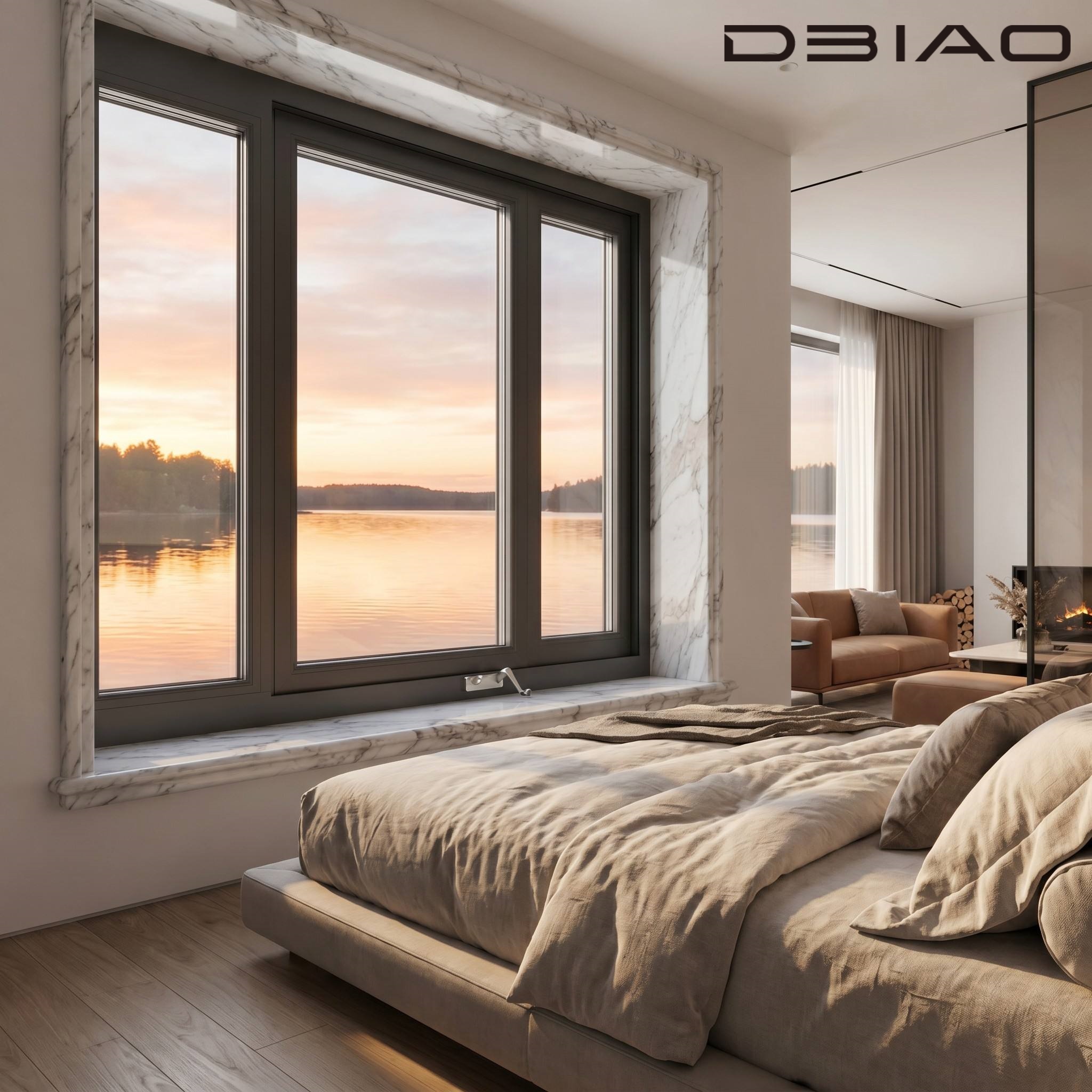 Customized Aluminum Alloy Waterproof Soundproof Foldable Handle Casement Windows for Kitchen Living Room Bedroom Villa Apartment