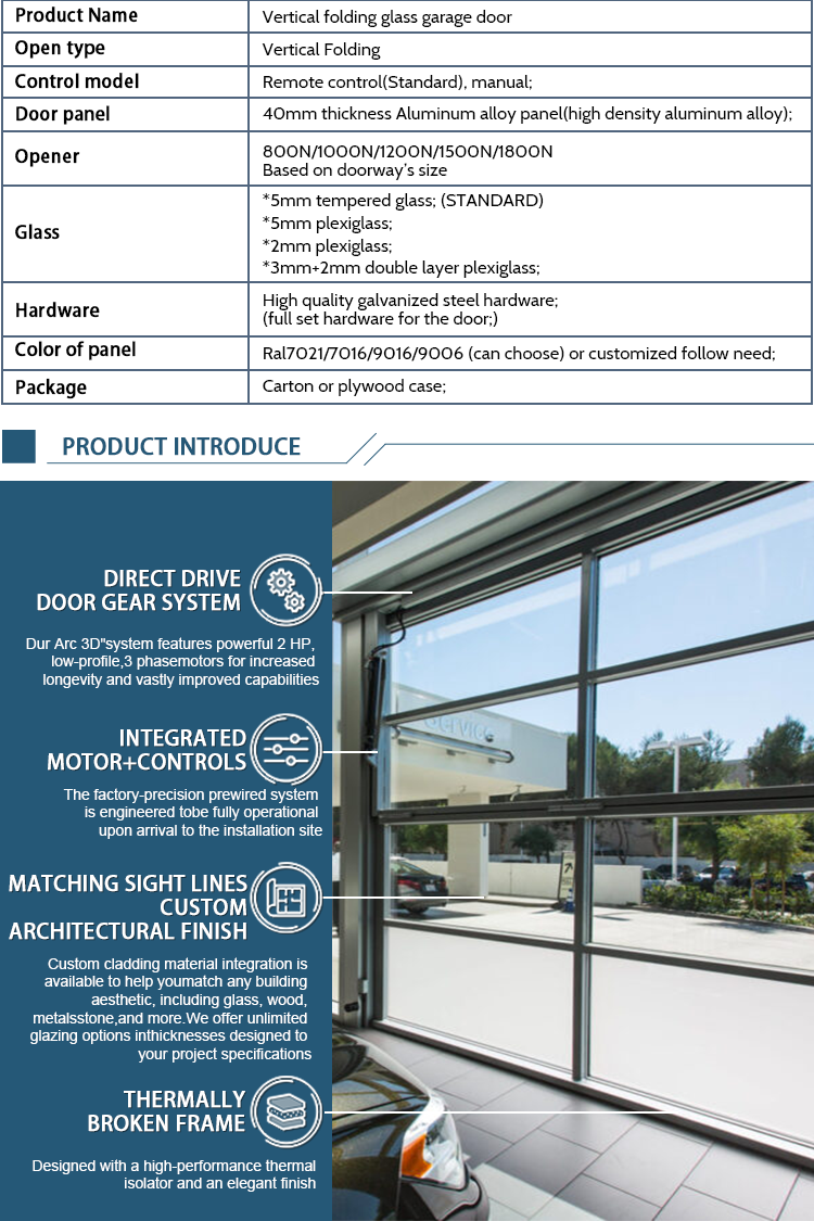 Vertical Bi-Folding Glass Garage Door Showcase 2
