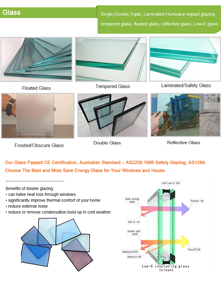 AS2208 China Aluminum Profile Double Glaze Sliding Windows Colonial Black Australian Standard Windows