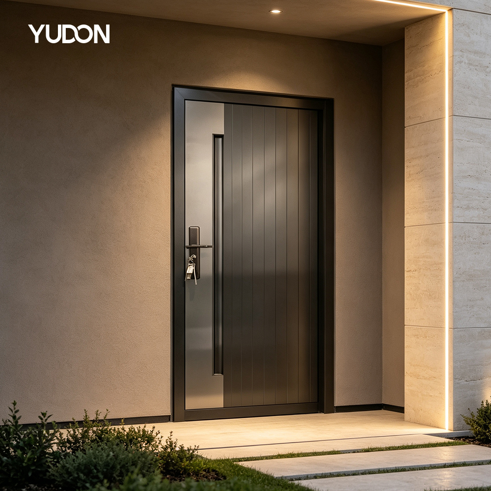 YUDON DOOR Aluminium Entrance Door Aluminum Door Entry Door Anti Rust Powder Coated Anti Theft With Multi Point Lock For Hotel