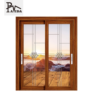 Glass Prints Aluminum Interior Sliding Pocket Doors for Living Room/kitchen /bathroom