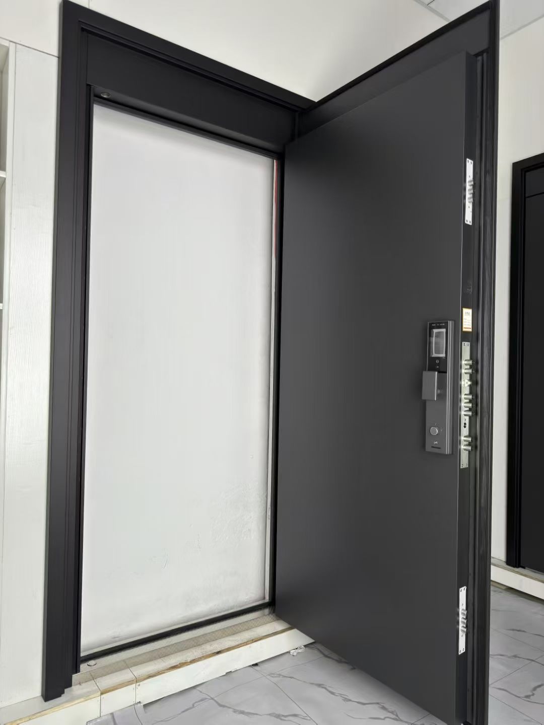 Modern Pivot Door Anti-Theft Minimalist Aluminum Finished Entry for Apartment and Villa Outdoor Use