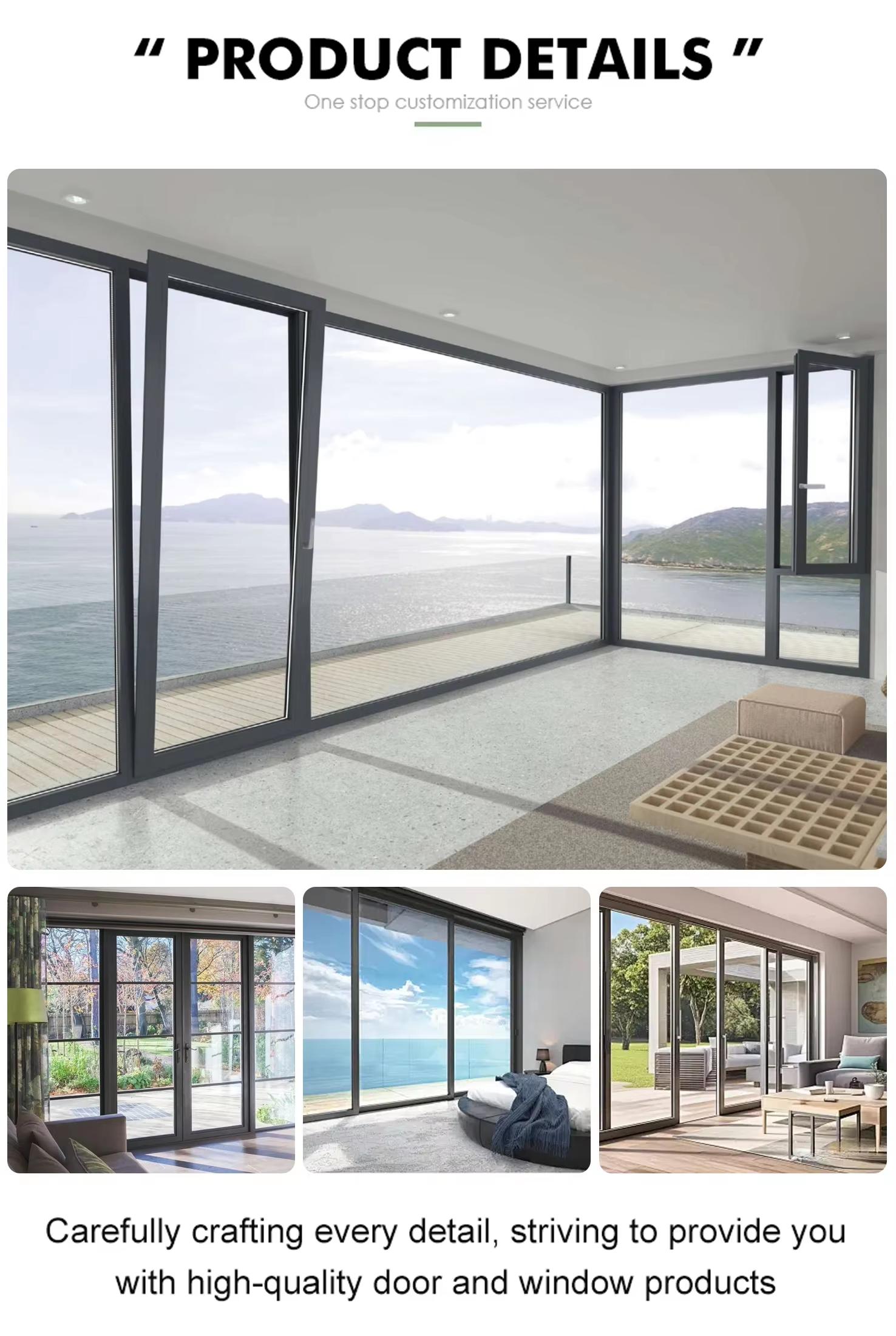 Contemporary Arched Aluminum Window With Powder Coating and Customized Colors for Residential Building