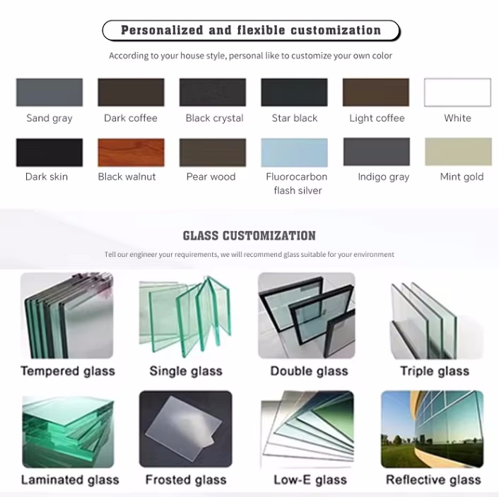 ZEKIN USA Brand NFRC Thermal Break Aluminum Windows Fixed Double Glazed French SDL Grid Soundproof Triple Glazed Casement Window