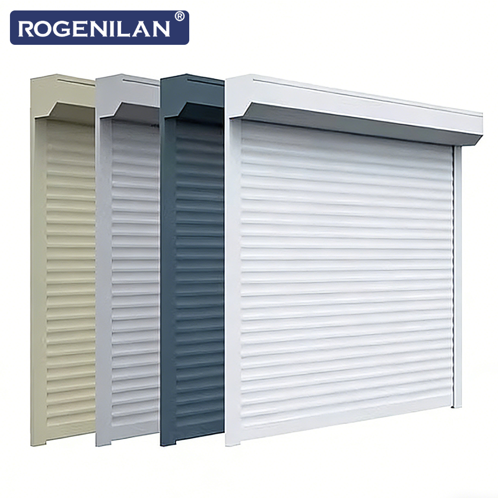 ROGENILAN Hurricane Impact Aluminum Security Rolling Windows Vertical Electric Roller Shutter Window for Exterior