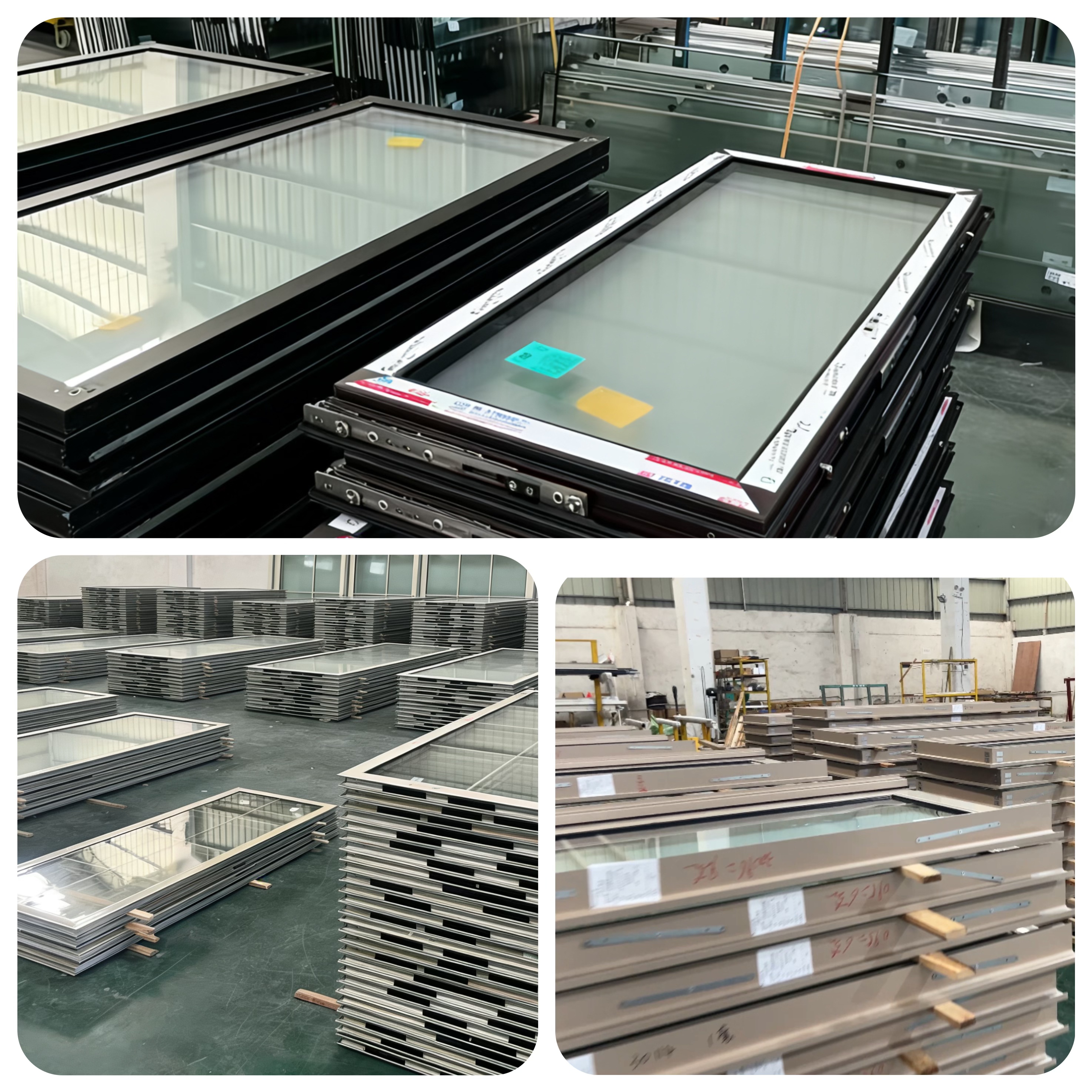 Modern Stormproof Tempered Insulated Double Glass Soundproof Thermal Break Flush Screens Villa Aluminum Casement Windows