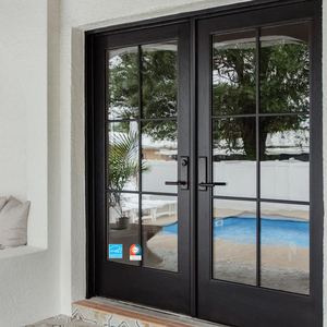 AMJ NFRC Excellent Quality Interior Door Tempered Glass USA Swing French Door