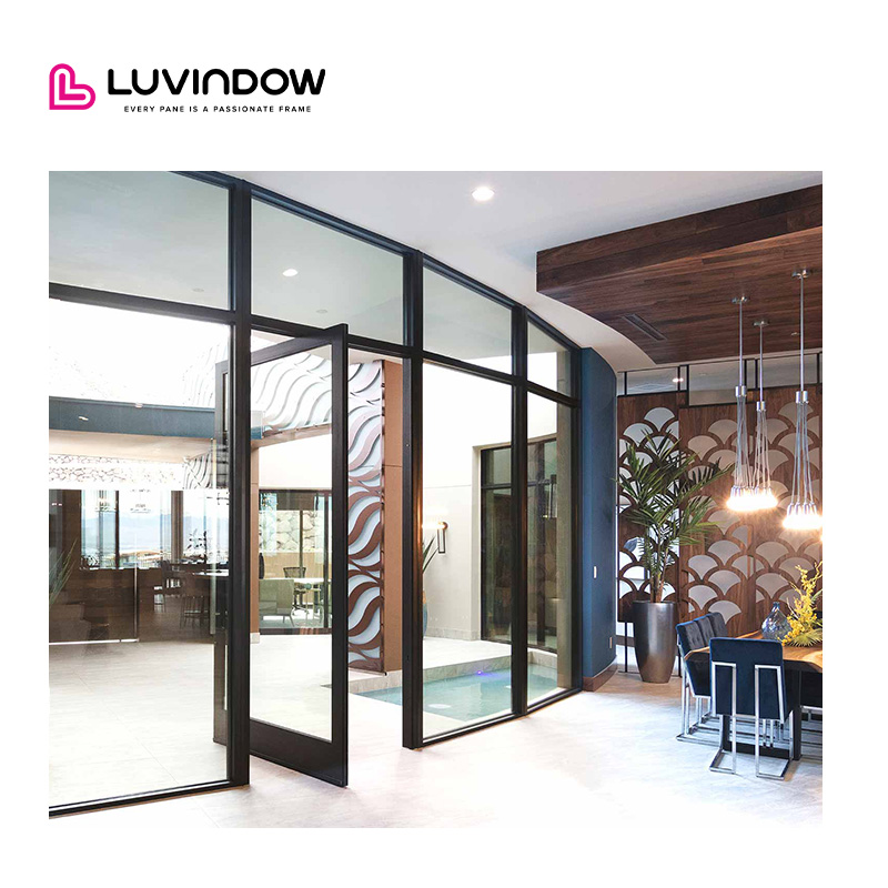 Seattle Retail Store Exterior Storefront Aluminum Door Double Glazed Tempered Glass Modern Design