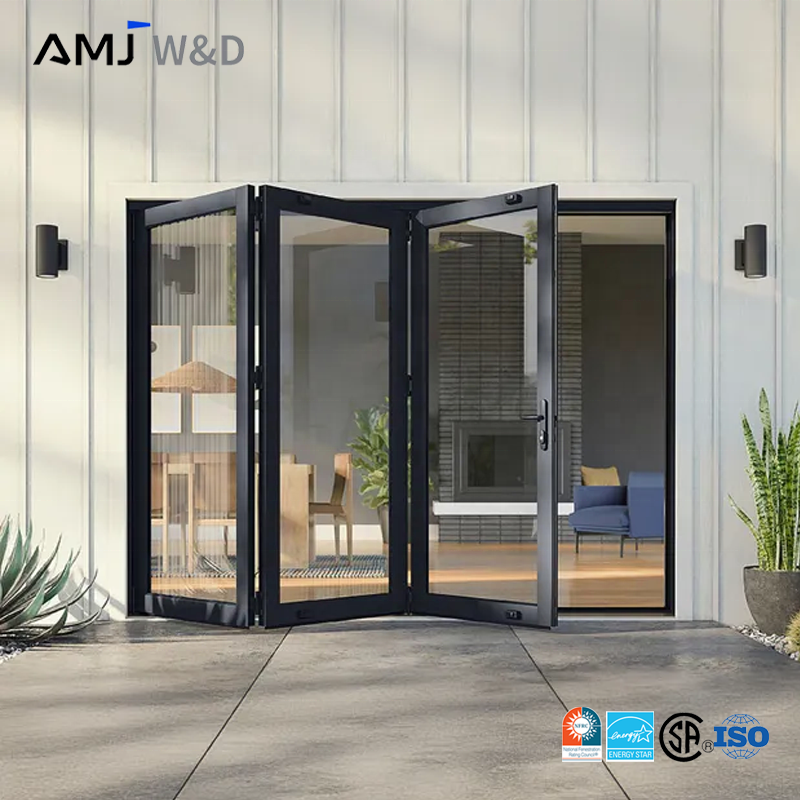 Factory Exterior Thermal Break Bi-Fold Accordion Aluminum Glass Patio Bi Folding Doors With Factory Price