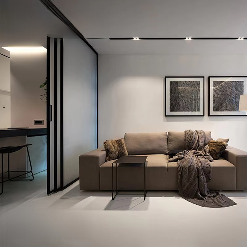 ZS Used In Office Buildings Interior Minimalist In-wall Sliding Doors Space Saving Aluminium Glass Sliding Doors