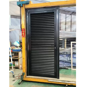 Foshan Supplier Powder Coated Exterior Aluminum Louver Door Shutter Door Blinds For Home Villa