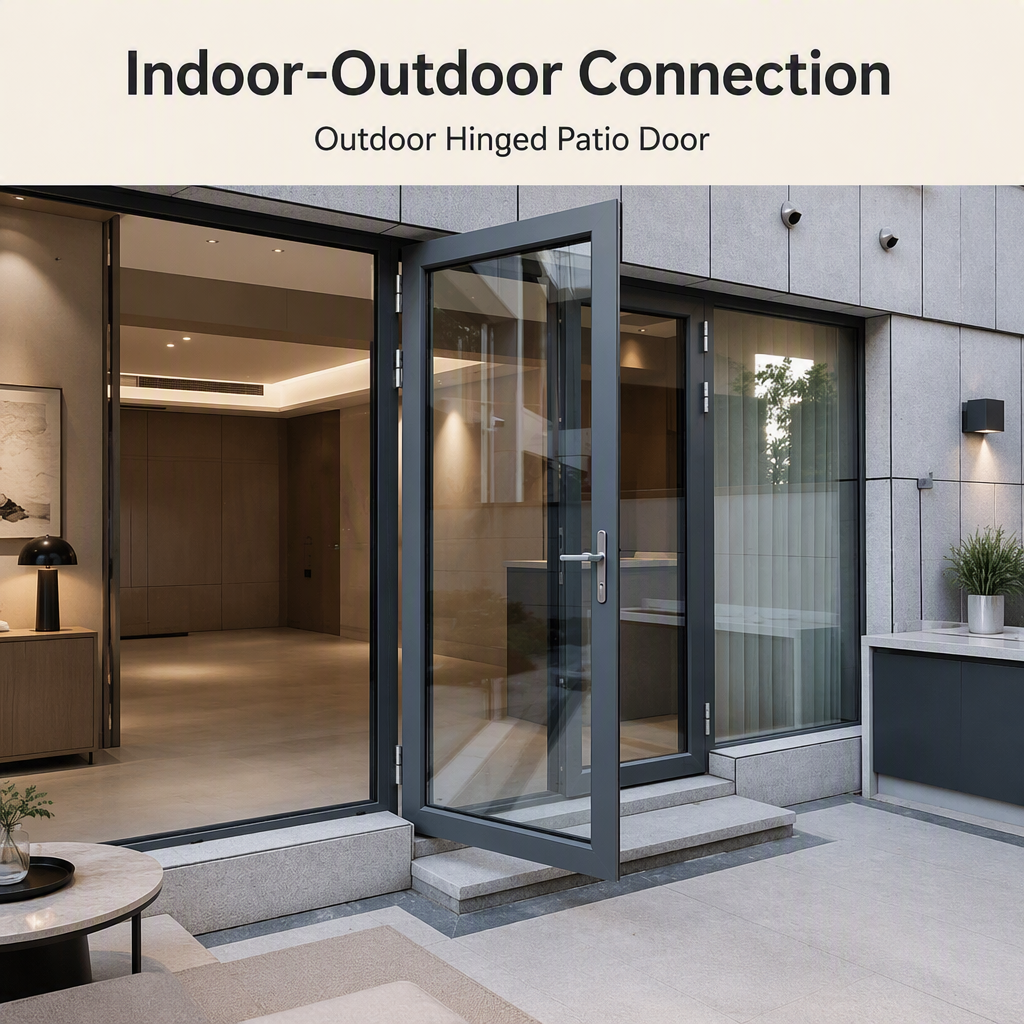 Aluminum Magnesium Alloy Thermal Break Hinged Patio Door Double Glazing Insulated Glass Balcony Entry Door Customizable