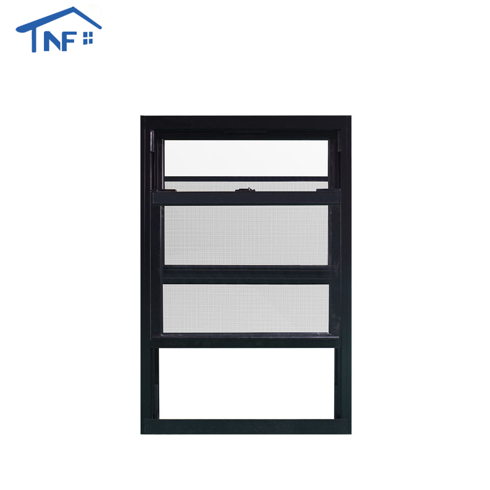 High Quality Top Thermal Break Aluminum Profile Double Glass Single Hung Sliding Windows With Grille