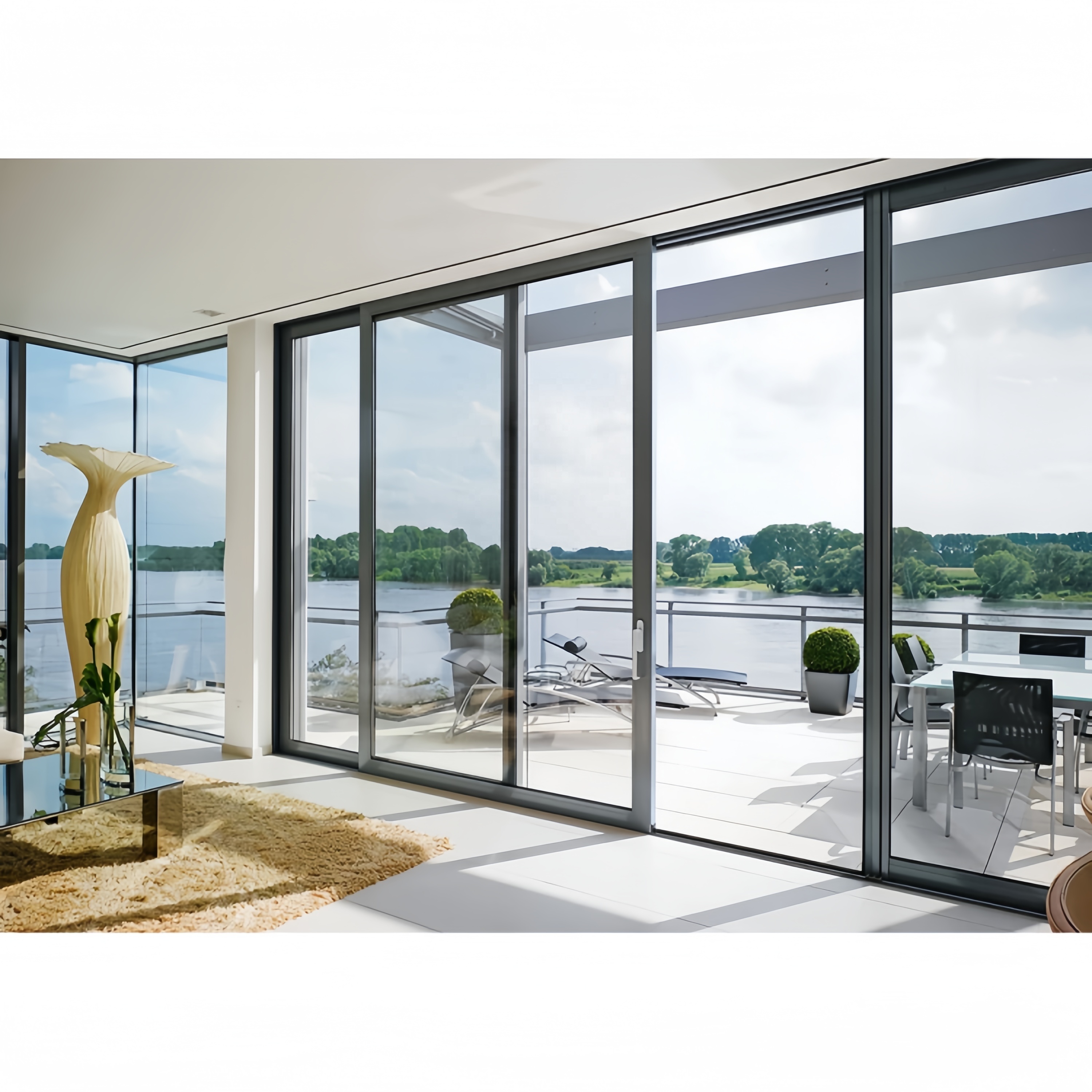 Good quality Advanced modern Aluminum Door Sliding tinted Glass Patio Door with Bi-fold Folding Outdoor Storefront Door