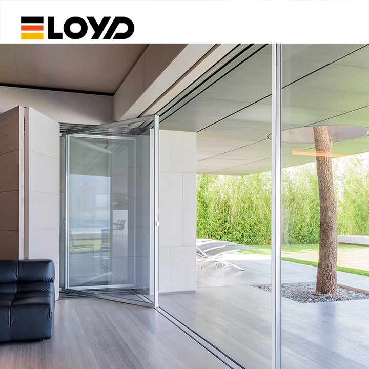 High Standard Aluminum Folding Doors Lowes Accordion Exterior Waterproof Soundproof Foldable Opening Method