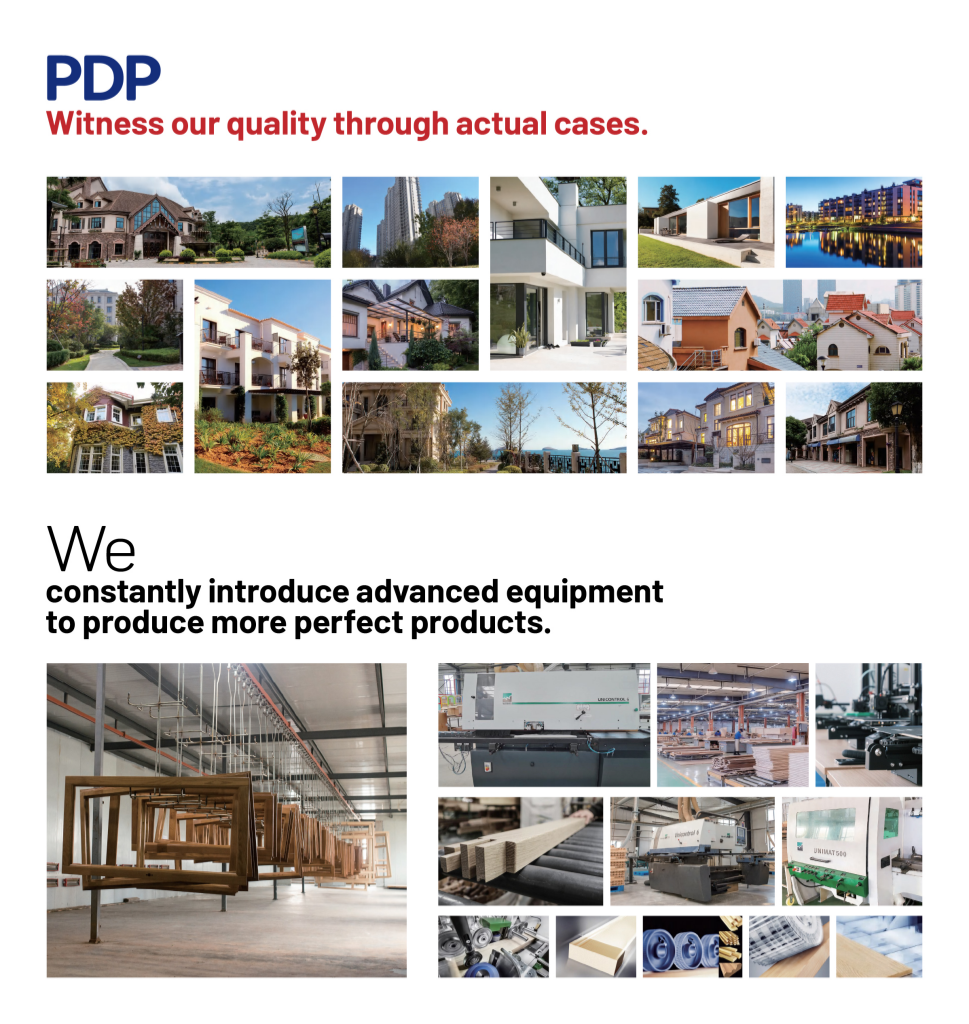 PDP High-Security Anti-Theft Aluminium Clad Wood Glass Casement Doors for Courtyard and Balcony