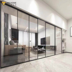 American Project NFRC Sliding Glass Doors Balcony Double Glass Hurricane Impact Water Sound Proof Aluminum Sliding Glass Door