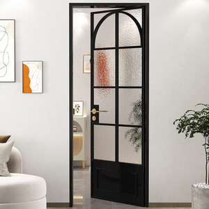 Luxury Arched Glass Sliding Door Slim Frame Metal Alloy