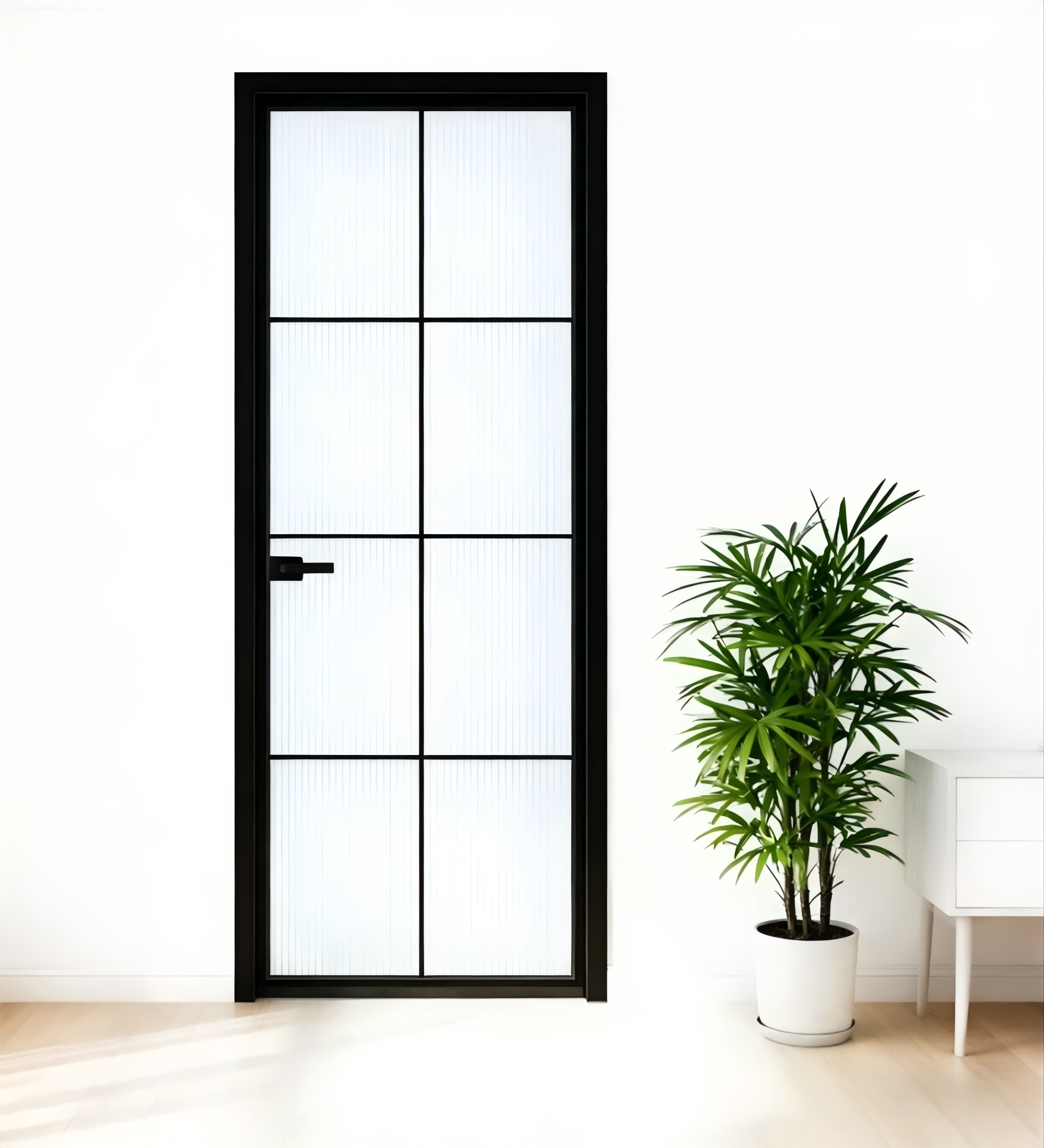 Modern Swing Hinge Bathroom Doors Aluminum Frame Tempered Glass Eco-Friendly for Easy Clean Hotel Apartment Use