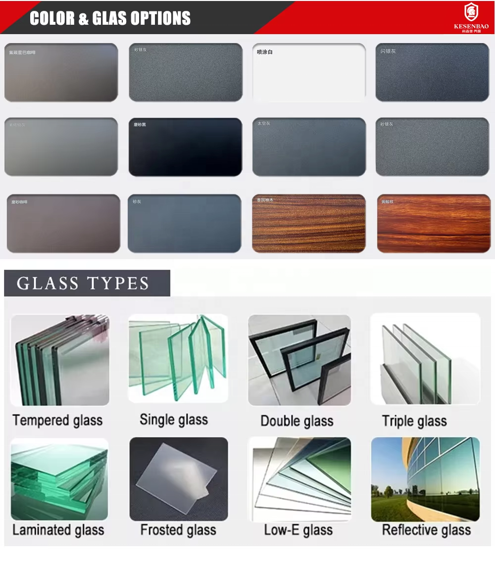 AS2047 CE Custom European Style Black Aluminum Balcony Sliding Glass Windows for Villa Houses
