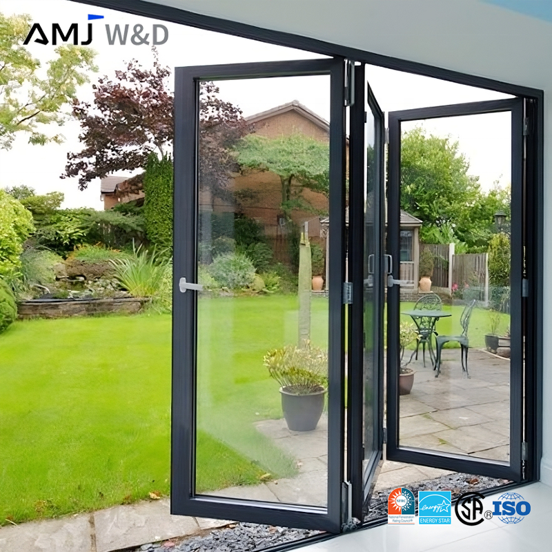 Factory Exterior Thermal Break Bi-Fold Accordion Aluminum Glass Patio Bi Folding Doors Accordion Door