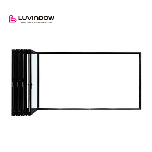 Modern Soundproof Low Maintenance Thermal Break Aluminum Glass Bi Fold Door for North American Residential Commercial Buildings