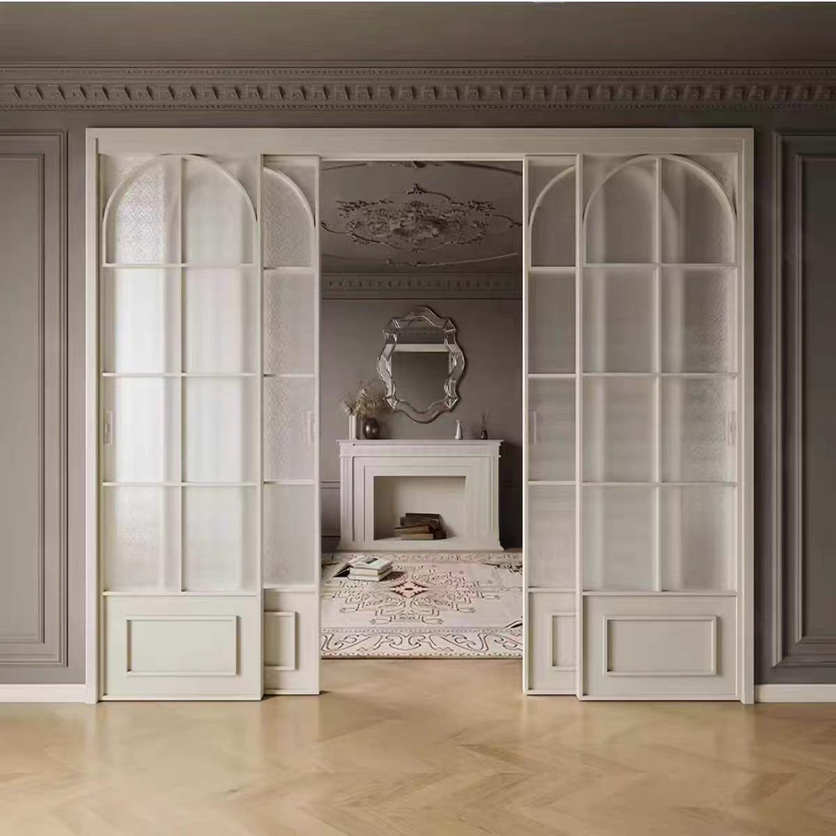 Thin Aluminum French Door, Crittall Style, Modern Minimalist Design, Suitable for Office and Hotel Interiors, Customized Size