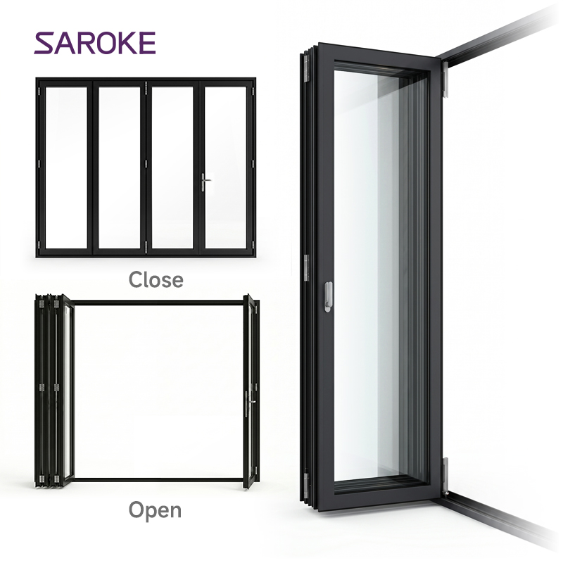 Large 4 Meter White Nfrc Out Exterior Aluminium Folding Bifold Patio Doors