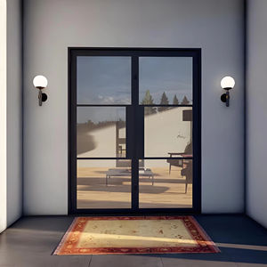 Modern Aluminum Double Swing Entrance Doors Commercial Patio