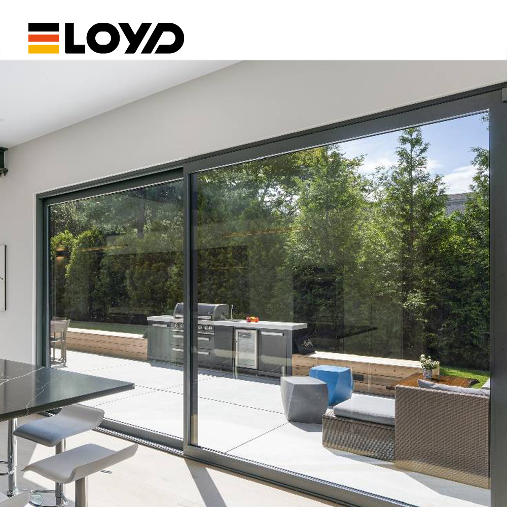 Heavy Duty Oversized Aluminum Alloy Sliding Door With Double Glazed Tempered Glass Waterproof For Bathroom Use
