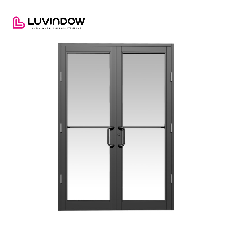 USA American Modern Design Storefront Door Commercial Kfc Double Glaze Swing Aluminium Door
