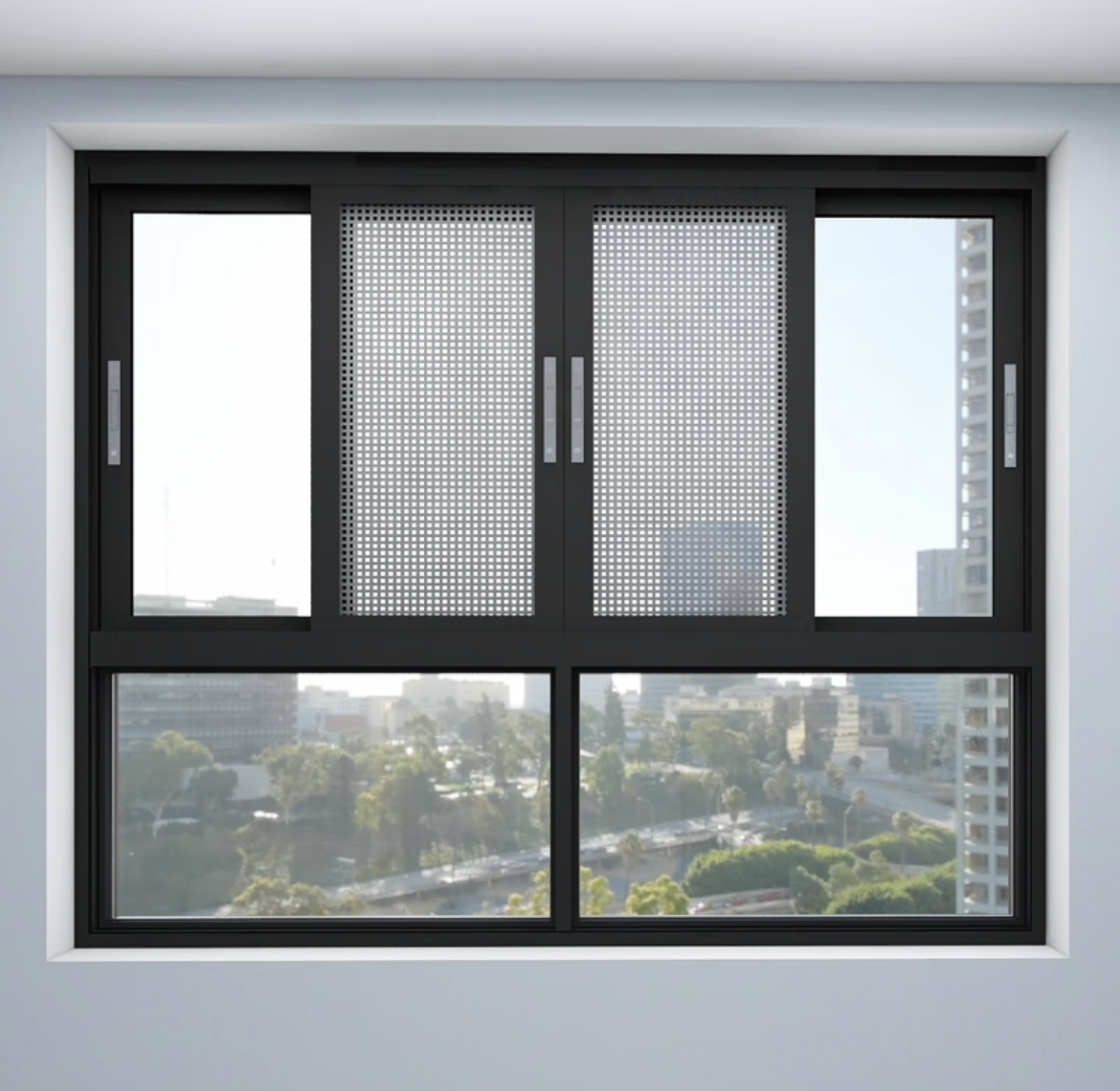 Aluminum Sliding Windows Exterior Security Bars Grill Design Energy Star Qualified Modern Aluminum Alloy