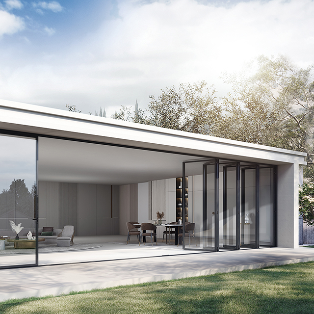 Heavy-Duty Aluminium Bifold Fold Door for Commercial &amp; Residential Spaces - Durable Bifold Partition with Safety Glass