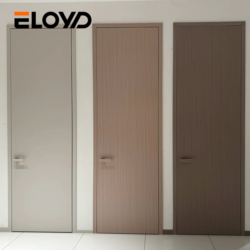Factory Price Modern Italian Design Internal Aluminum Alloy Wood Composite Polymer Door for Villa and Hotel Projects