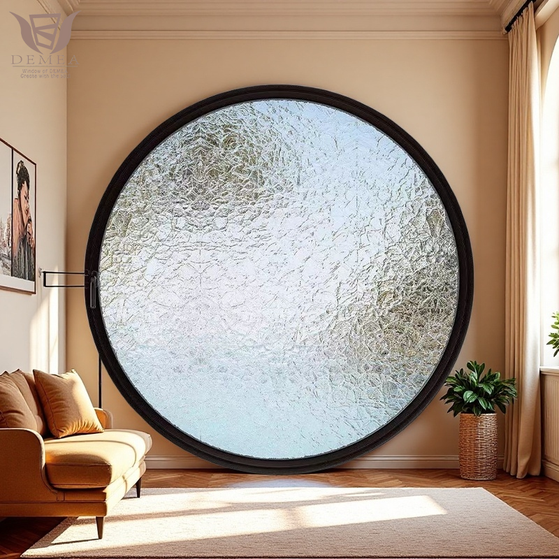 DEMEA High-Strength Aluminum Circular Rotating Window for Extreme Weather Areas - UV-Resistant Powder Coating &amp; Noise Reduction
